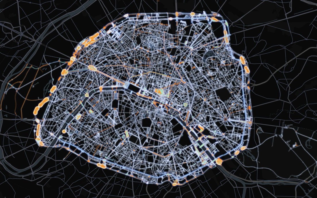 Carte de l'éclairage public parisien